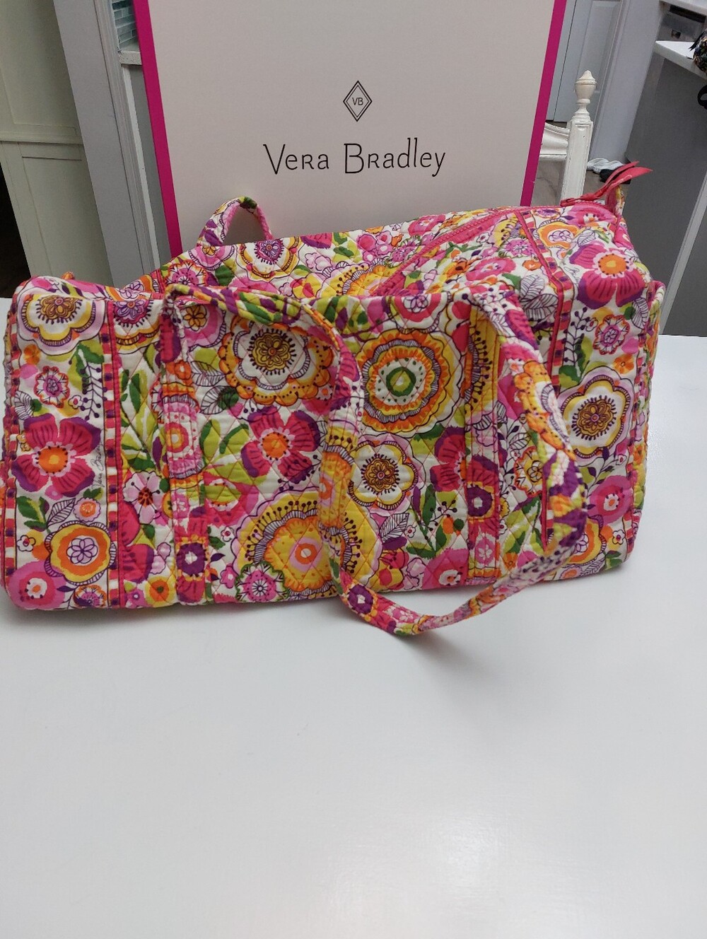 Vera Bradley Large Duffel & Hanging Organizer Clementine New - Picture 7 of 9